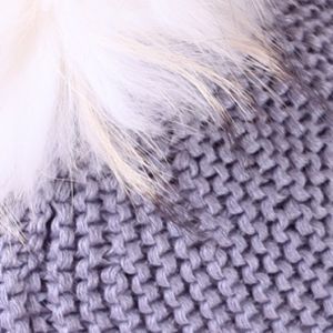 Grey with white pompon