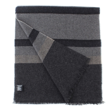 Фин кашмирен шал Ma.Al.Bi. MAB836 105/1, 37x180 см, Сиво-бежово райе