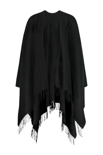 Вълнено пончо Pulcra Livigno 145х150, Черен