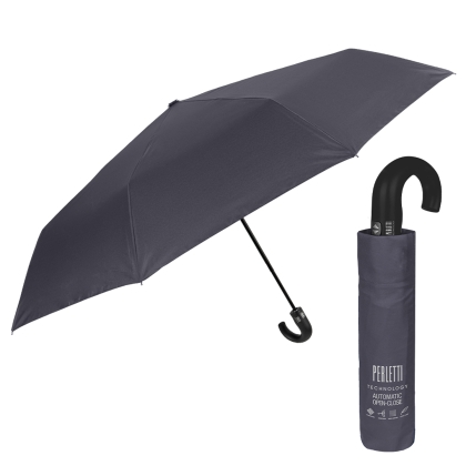 Men’s Folding Automatic Open-Close Golf Umbrella | Perletti Technology 21730 | 118 cm | Dark Grey