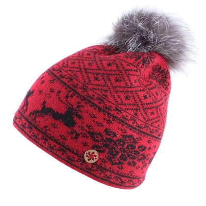 Ladies' Knitted Hat Granadilla JG5274, Red/Black
