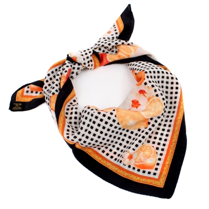 Eșarfă de damă din mătase Ma.Al.Bi. MAB695/101/1, 90x90 cm, Neagră