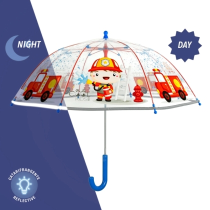 Кids' transparent umbrella Perletti CoolKids Fireman 15583