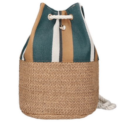 Beach Backpack Bag HatYou BP0313, Dark Green/Natural