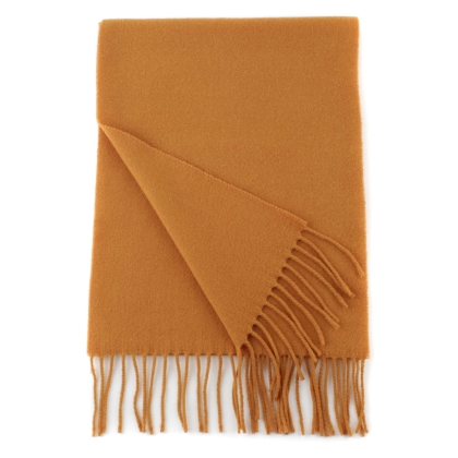 Fular din lână uni Pulcra Livigno, 30x150 cm, Ocru