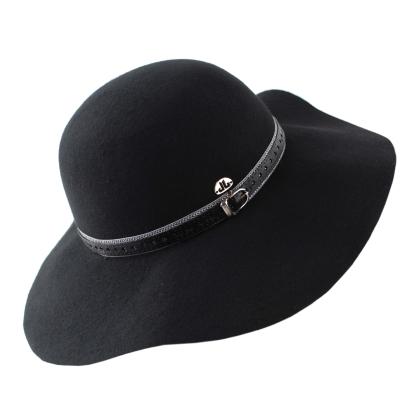 Wide-brim felt hat JailJam JG5247, Black
