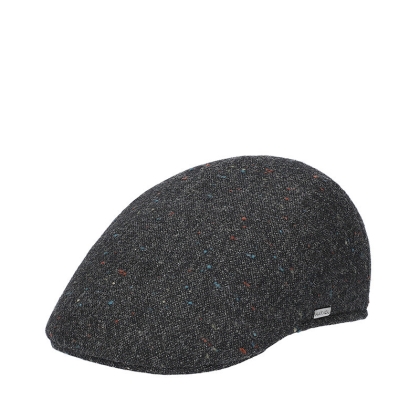Men's winter flat cap HatYou CP4308, Dark grey melange