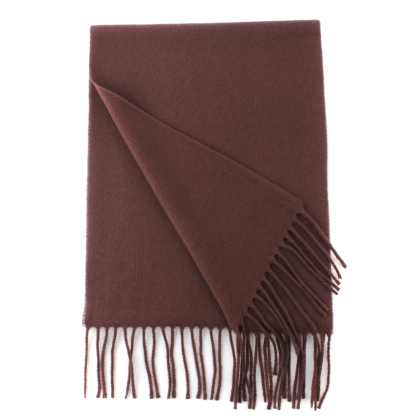 Solid wool scarf Pulcra Livigno, 30x150 cm, Coffee