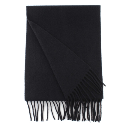 Solid wool scarf Pulcra Livigno, 30x150 cm, Black