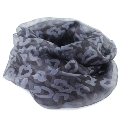 Eșarfă de damă din mătase HatYou SE0479, 50x180 cm, Gri