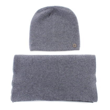 Set fular și căciulă din cașmir Granadilla JG5140&5256, Gri