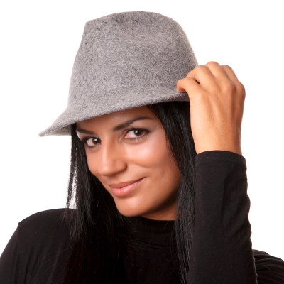 Дамска филцова шапка HatYou CF0026, Сив