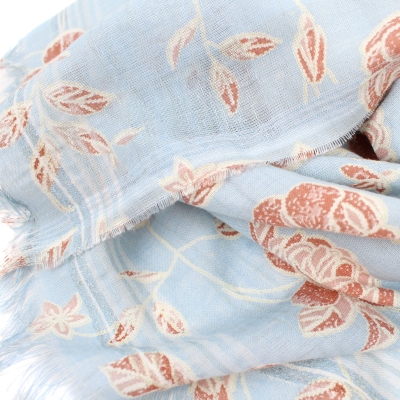 Дамски памучен шал Pulcra Accara, 42x220 см, Светлосин