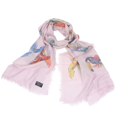 Дамски шал Pulcra T1000 Stampa, 78х200 см, Светлорозов