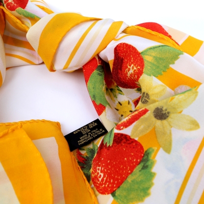 Дамски копринен шал Ma.Al.Bi. MAB695/100/3, 90x90, Жълт