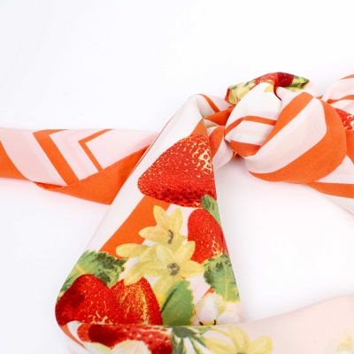 Дамски копринен шал Ma.Al.Bi. MAB695/100/1, 90х90 см, Оранжев