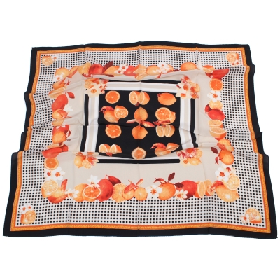 Дамски копринен шал Ma.Al.Bi. MAB695/101/1, 90x90 см, Черен