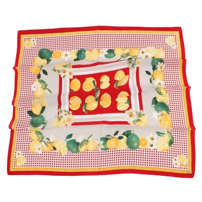 Дамски копринен шал Ma.Al.Bi. MAB695/101/2, 90x90 см, Червен