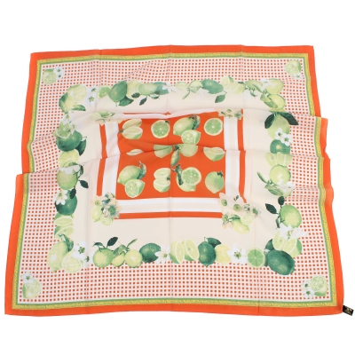 Дамски копринен шал Ma.Al.Bi. MAB695/101/3, 90x90 см, Оранжев