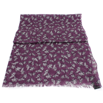 Мъжки памучен шал с мотив "скутери" HatYou SE0397, 110х180 см, Лилав