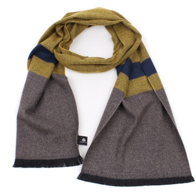 Вълнен шал Ma.Al.Bi. MAB508 930/6, 29х180 см, Горчица/Кафяв