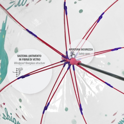 Кids' transparent umbrella Perletti CoolKids 15572