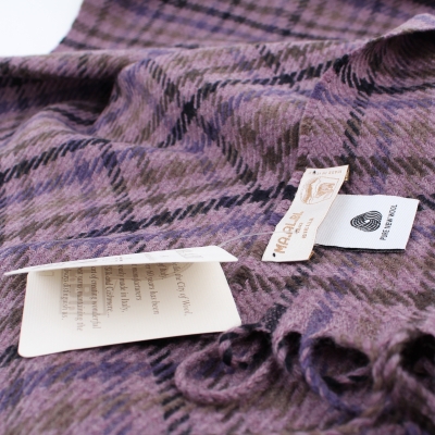 Вълнен шал Ma.Al.Bi. MAB105/90/4, 37х180 см, Лилав пепит