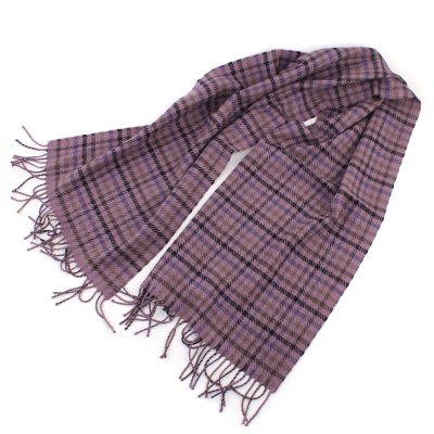 Вълнен шал Ma.Al.Bi. MAB105/90/4, 37х180 см, Лилав пепит