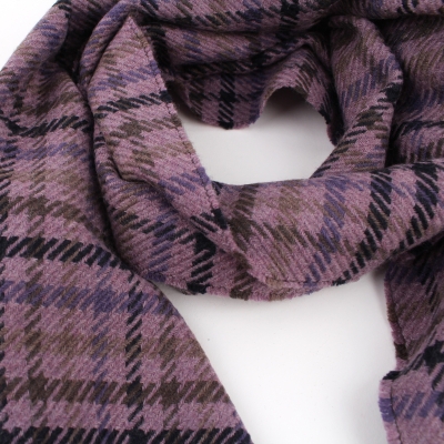 Вълнен шал Ma.Al.Bi. MAB105/90/4, 37х180 см, Лилав пепит