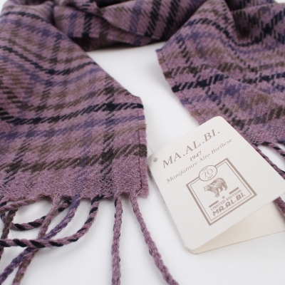 Вълнен шал Ma.Al.Bi. MAB105/90/4, 37х180 см, Лилав пепит
