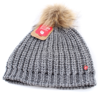 Детска плетена шапка JS1051, 6-8 г., Сив
