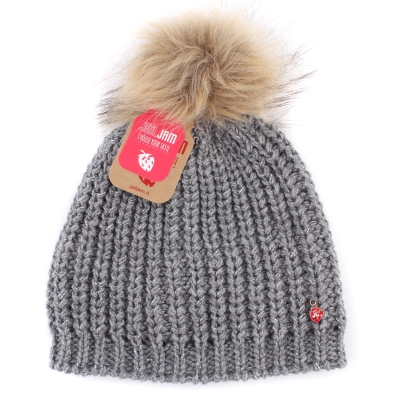 Детска плетена шапка JS1051, 6-8 г., Сив