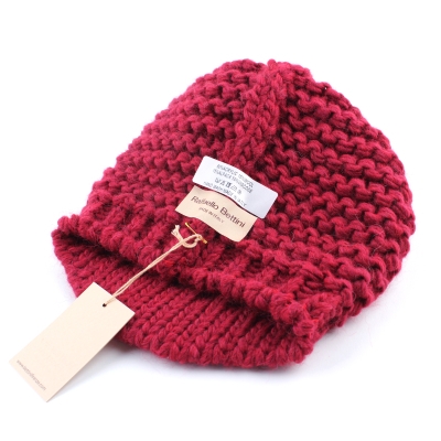 Дамски комплект плетен кръгъл шал и шапка Raffaello Bettini RB SC 014/2622E&011/1320, Червен