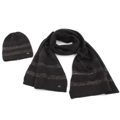 Дамски плетен комплект JailJam JA4132&JA4133, Черен/Златист/Сребрист