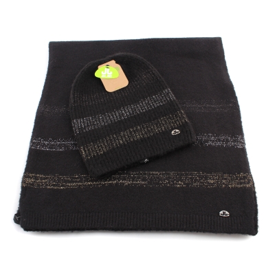 Дамски плетен комплект JailJam JA4132&JA4133, Черен/Златист/Сребрист