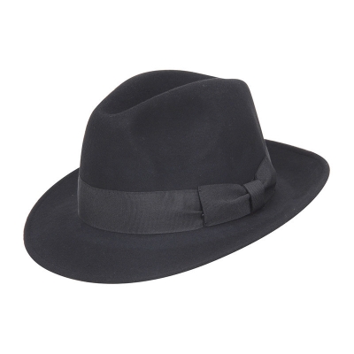 Мъжка филцова шапка Fedora HatYou CF0045, Черен