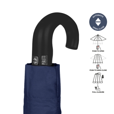 Мъжки сгъваем автоматичен голф чадър Open-Close | Perletti Technology 21730 | 118 см | Тъмносин