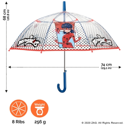 Kid's transparent umbrella Perletti Kids Miraculous Ladybug 75268