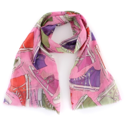 Детски памучен шал MESS SE0498, 50х160 см, Кецове