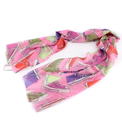 Детски памучен шал MESS SE0498, 50х160 см, Кецове