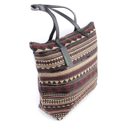 Плажна дамска чанта от юта HatYou BP0159, Тъмноцикламен