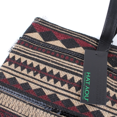 Плажна дамска чанта от юта HatYou BP0159, Тъмноцикламен