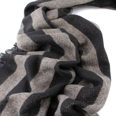 Дамски зимен шал Granadilla JG5349, 70x200 см, Черен/Златист