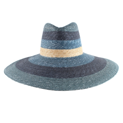 Pălărie de paie de vară cu boruri largi Raffaello Bettini RB 22/20040, Bleumarin/Albastre