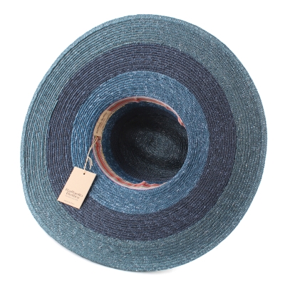 Pălărie de paie de vară cu boruri largi Raffaello Bettini RB 22/20040, Bleumarin/Albastre