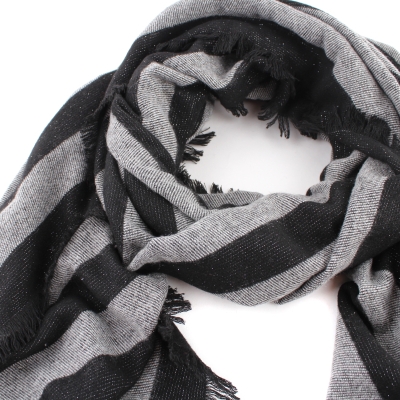 Дамски зимен шал Granadilla JG5349, Черен/Сребрист