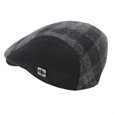 Мъжки вълнен каскет Granadilla JG5394, Сиво каре/Черен