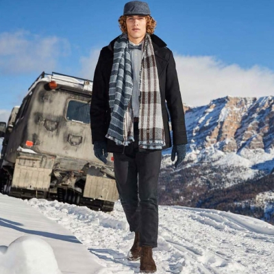 Мъжки зимен шал Granadilla JG5153, Сив