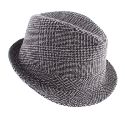 Мъжка зимна шапка Fedora Luigi&Guido Tesi F71, Сиво-бежов пепит