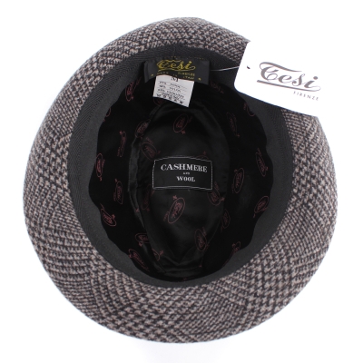 Мъжка зимна шапка Fedora Luigi&Guido Tesi F71, Сиво-бежов пепит